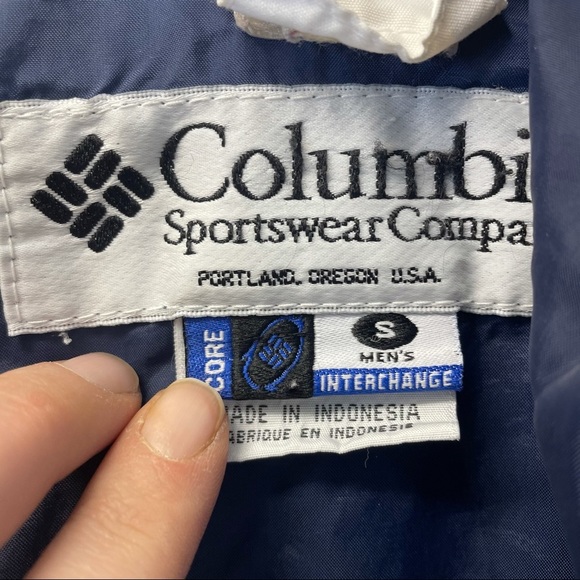 COLUMBIA men’s small jacket white and blue / unisex - Picture 6 of 6